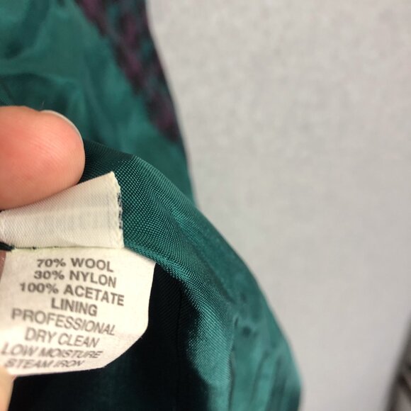 Vintage Alfred Dunner Houndstooth Wool Blend Single Button Blazer Size 16 - Picture 4 of 7